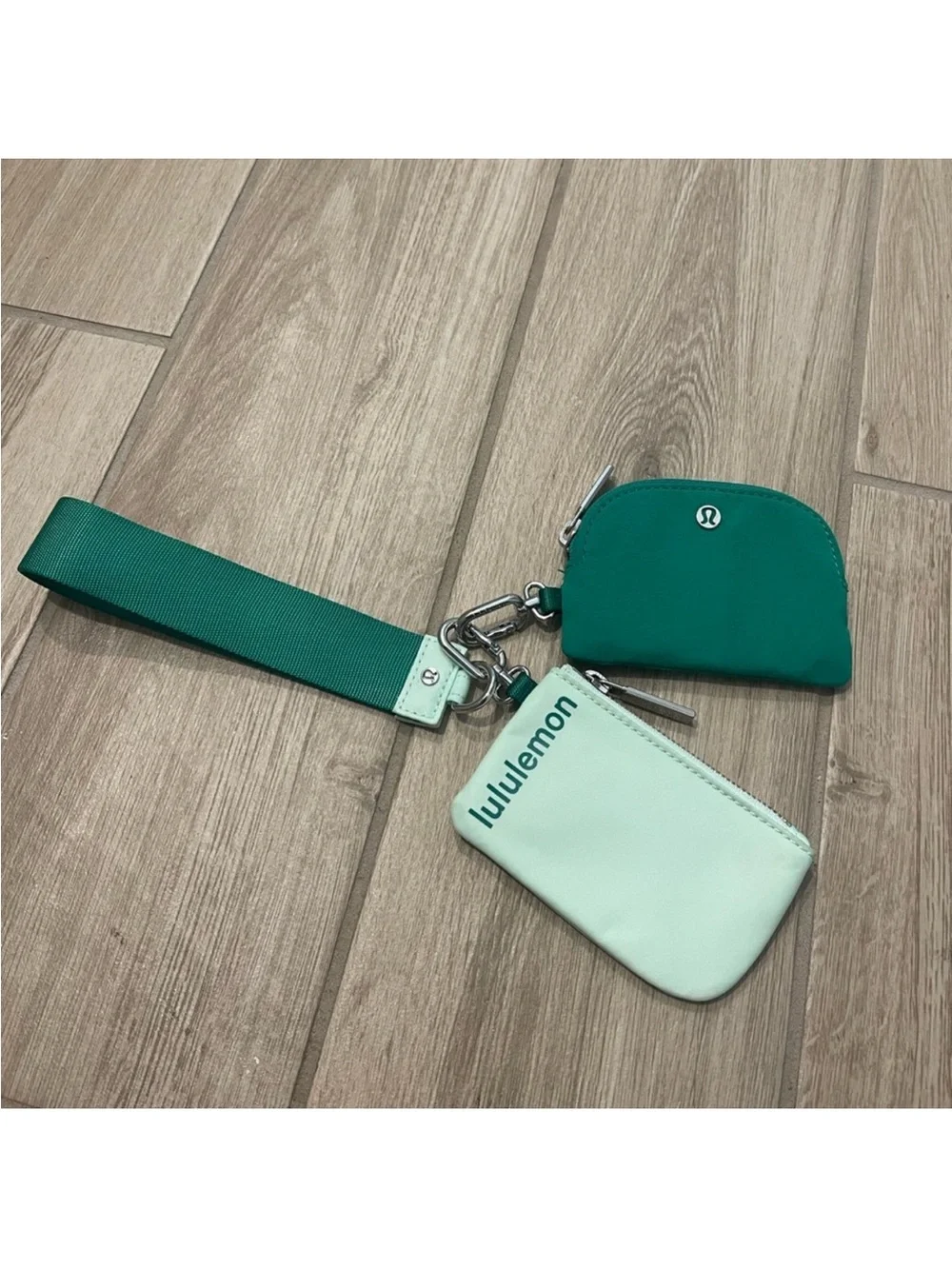 Lululemon Dual Pouch Wristlet Emerald Ice/ Mint Moment O/S W9FB8S
